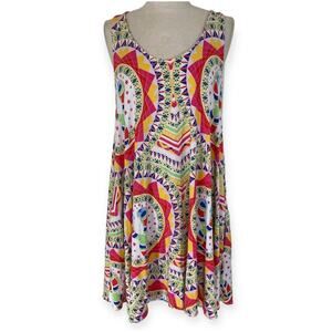 Mara Hoffmann tank dress swim cover up, multicolor swing style beach wear